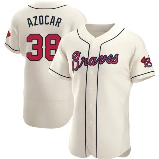 Men's Authentic Cream Jose Azocar Atlanta Braves Alternate Jersey