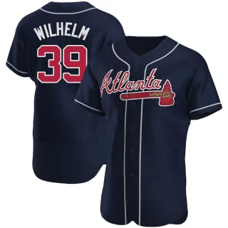 Men's Authentic Navy Hoyt Wilhelm Atlanta Braves Alternate Jersey