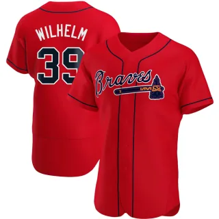 Men's Authentic Red Hoyt Wilhelm Atlanta Braves Alternate Jersey