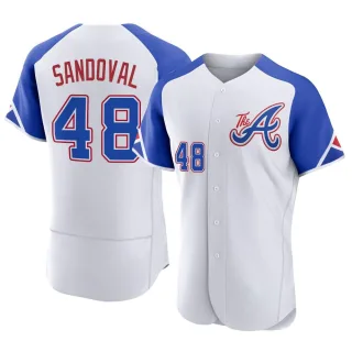 Men's Authentic White Pablo Sandoval Atlanta Braves 2023 City Connect Jersey