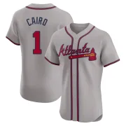 Men's Elite Gray Christian Cairo Atlanta Braves Road Jersey