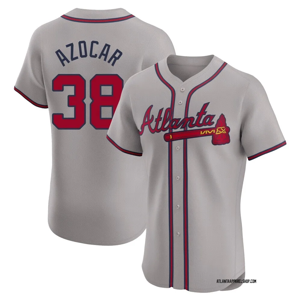 Men's Elite Gray Jose Azocar Atlanta Braves Road Jersey