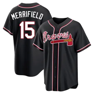 Men's Replica Black Whit Merrifield Atlanta Braves Fashion Out Jersey