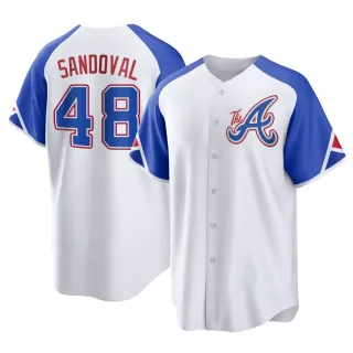 Men's Replica White Pablo Sandoval Atlanta Braves 2023 City Connect Jersey
