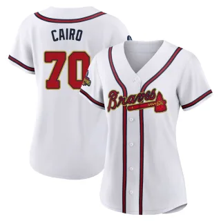 Women's Authentic Gold Christian Cairo Atlanta Braves White 2022 Program Jersey