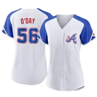Women's Authentic White Darren O'Day Atlanta Braves 2023 City Connect Jersey