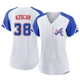 Women's Authentic White Jose Azocar Atlanta Braves 2023 City Connect Jersey