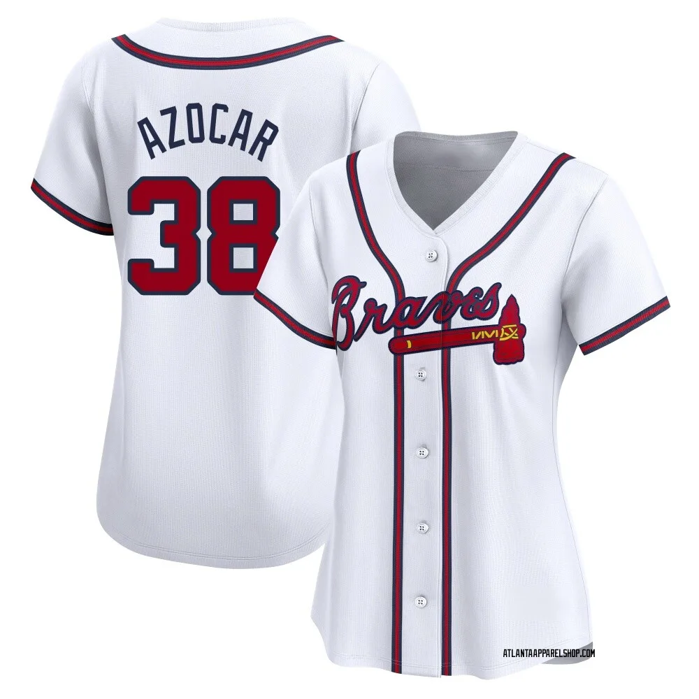 Women's Limited White Jose Azocar Atlanta Braves Home Jersey