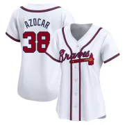 Women's Limited White Jose Azocar Atlanta Braves Home Jersey