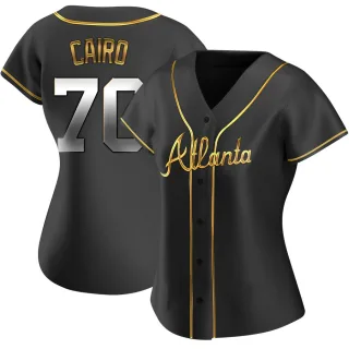 Women's Replica Black Golden Christian Cairo Atlanta Braves Alternate Jersey
