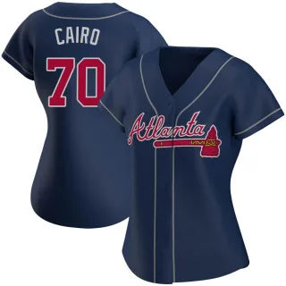 Women's Replica Navy Christian Cairo Atlanta Braves Alternate Jersey