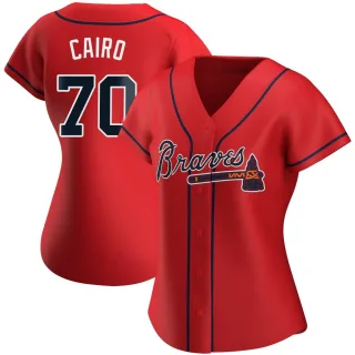Women's Replica Red Christian Cairo Atlanta Braves Alternate Jersey