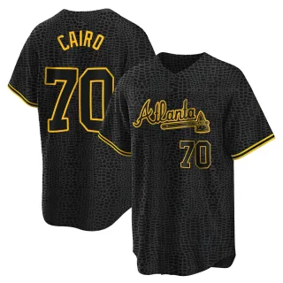 Youth Replica Black Christian Cairo Atlanta Braves Snake Skin City Jersey