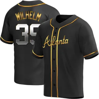 Youth Replica Black Golden Hoyt Wilhelm Atlanta Braves Alternate Jersey