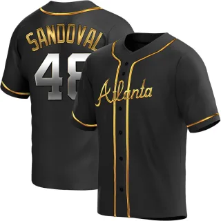 Youth Replica Black Golden Pablo Sandoval Atlanta Braves Alternate Jersey