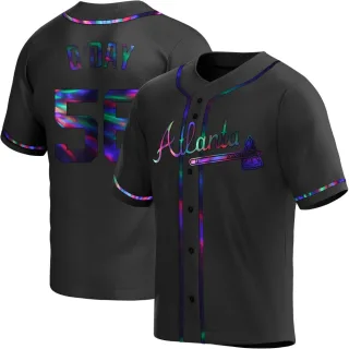Youth Replica Black Holographic Darren O'Day Atlanta Braves Alternate Jersey