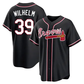 Youth Replica Black Hoyt Wilhelm Atlanta Braves Fashion Out Jersey