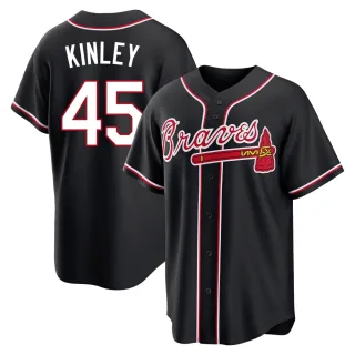Youth Replica Black Tyler Kinley Atlanta Braves Fashion Out Jersey