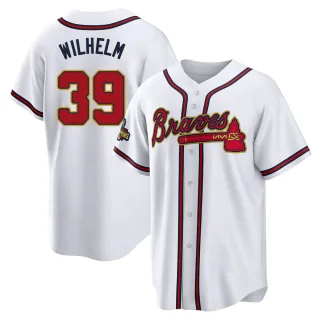 Youth Replica Gold Hoyt Wilhelm Atlanta Braves White 2022 Program Jersey