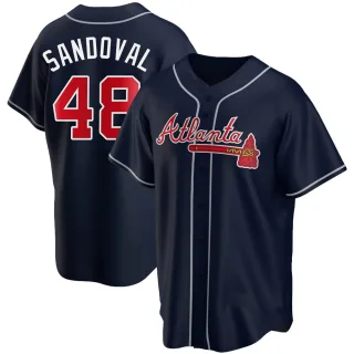Youth Replica Navy Pablo Sandoval Atlanta Braves Alternate Jersey