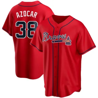 Youth Replica Red Jose Azocar Atlanta Braves Alternate Jersey