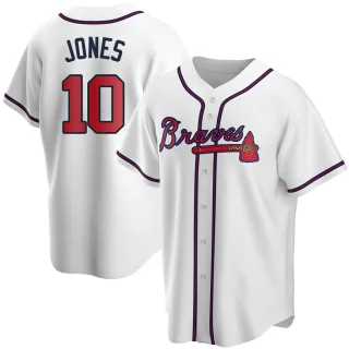 Youth Chipper Jones 10 Jersey, Atlanta Braves White 2022-23 Gold Program  Jersey - Bluefink