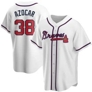 Youth Replica White Jose Azocar Atlanta Braves Home Jersey